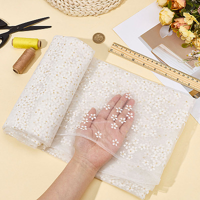 Polyester Flower Pattern Fabric DIY-WH0591-147A-1