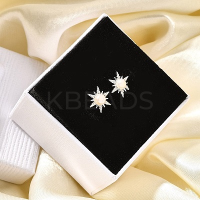 Natural Pearl Ear Studs EJEW-L099-02P-1