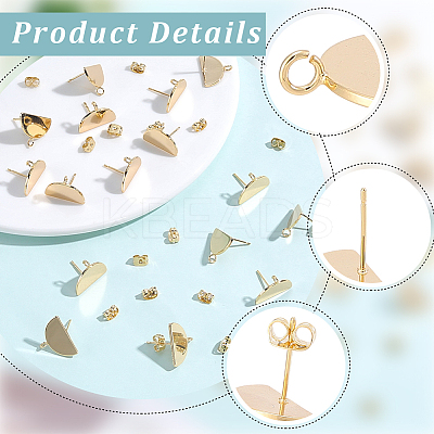 20Pcs Brass Stud Earring Findings KK-BBC0027-55-1