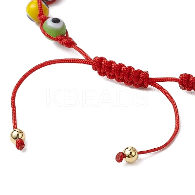 Adjustable Lanmpword Evil Eye Braided Bead Bracelet BJEW-JB11059-1