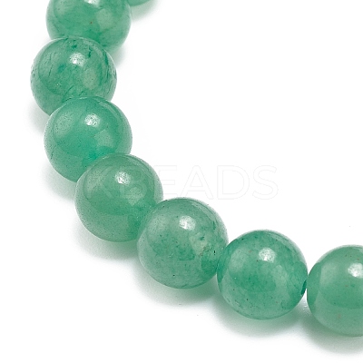 Natural Red & Green Aventurine & Rose Quartz Round Beaded Stretch Bracelets Set BJEW-JB09012-1