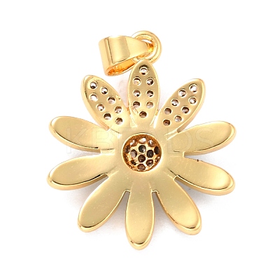 Real 18K Gold Plated Brass Micro Pave Cubic Zirconia Pendants ZIRC-L100-087G-05-1