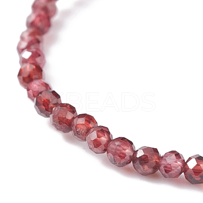 3mm Natural Garnet Beads Stretch Bracelet for Girl Women BJEW-JB07284-03-1