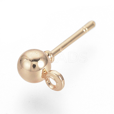 Iron Ball Stud Earring Findings KK-R071-09RG-1