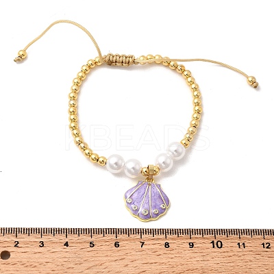 Brass Micro Pave Cubic Zirconia Charm Bracelets BJEW-P358-02G-1