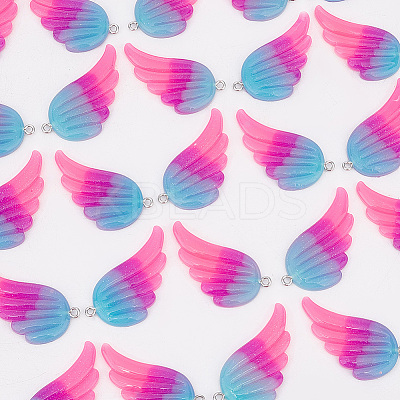 40pcs 2 colors Tricolor Opaque Resin Pendants RESI-AR0001-25-1