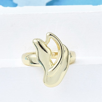 Brass Cuff Rings for Women RJEW-G347-16G-1
