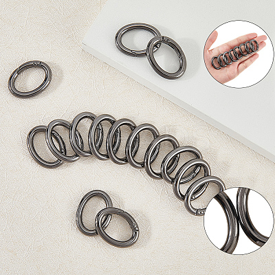 20Pcs Zinc Alloy Spring Gate Rings FIND-SP0004-30B-1