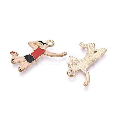 Alloy & Enamel Pendants ENAM-T021-48G-1