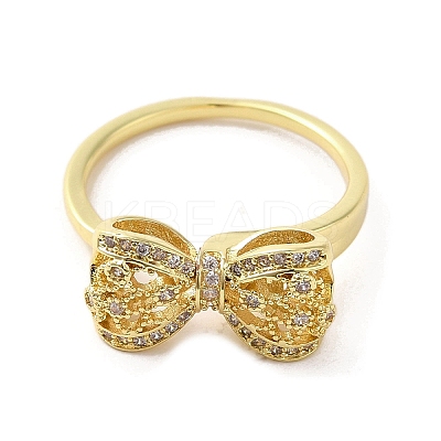 Rack Plating Brass Micro Pave Cubic Zirconia Finger Ring RJEW-C072-33D-G-1