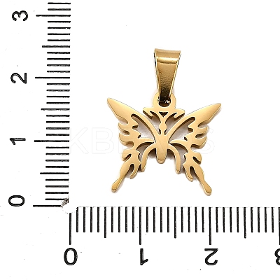 Butterfly 304 Stainless Steel Pendants STAS-M121-12G-1