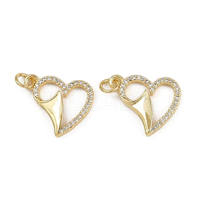 Brass Micro Pave Clear Cubic Zirconia Pendants ZIRC-I367-14G-05-1