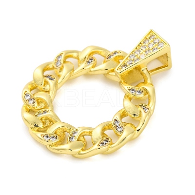 Rack Plating Brass Micro Pave Cubic Zirconia Pendants KK-M021-08G-01-1