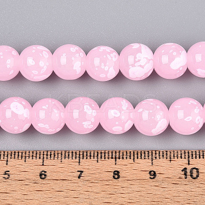 Baking Paint Glass Beads Strands DGLA-N015-10mm-02-1