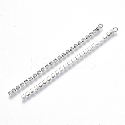 Brass Rhinestone Cup Chains Tassel Big Pendants X-KK-R129-10P-1