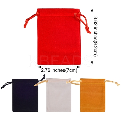 40Pcs 4 Colors Velvet Packing Pouches TP-SZ0001-01-1