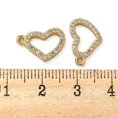 Rack Plating Brass Micro Pave Clear Cubic Zirconia Charms KK-Z045-14G-1