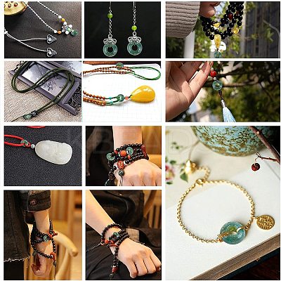 Natural Brecciated Jasper & Yellow Jade & Tiger Eye & Indian Agate & Black Agate(Dyed & Heated) European Beads G-NB0001-42-1