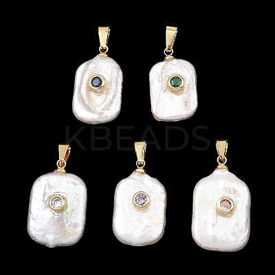 Baroque Natural Keshi Pearl Pendants PALLOY-JF05897-1