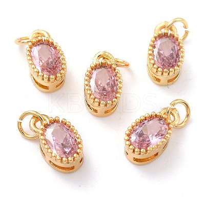 Real 18K Gold Plated Brass Inlaid Cubic Zirconia Charms ZIRC-L100-079G-1