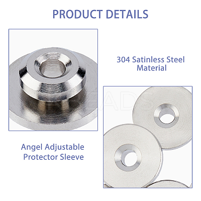 10Pcs 316 Surgical Stainless Steel Angel Adjustable Protector Sleeve FIND-FH0005-90P-1