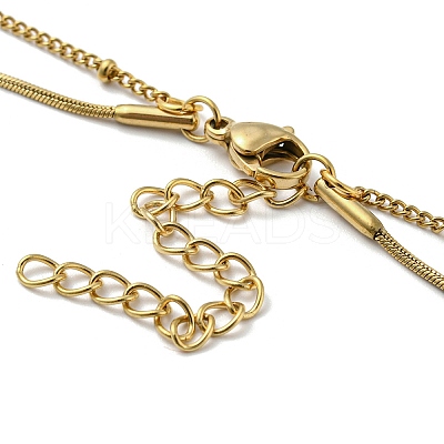 304 Stainless Steel Double-Layer Necklace LS-NJEW-Q321-01G-1