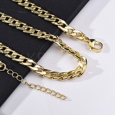 Brass Cuban Link Chain Necklaces for Women NJEW-K282-03G-1