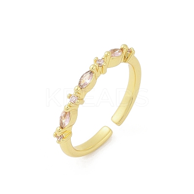 Brass Micro Pave Cubic Zirconia Cuff Rings RJEW-S400-13G-1