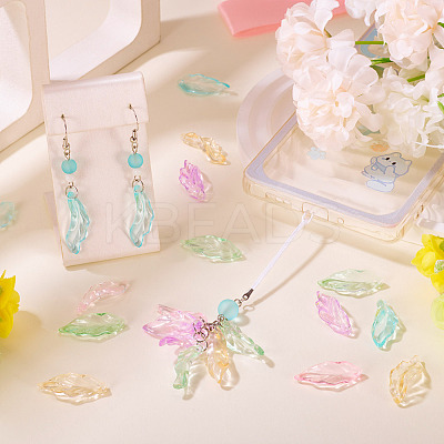 175G 5 Colors Baking Paint Transparent Glass Pendants DGLA-TA0001-40-1