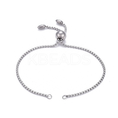 Tarnish Resistant 304 Stainless Steel Slider Bracelet/Bolo Bracelets Making MAK-L024-01P-1