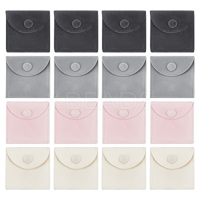 20Pcs 4 Colors Square Velvet Jewelry Bags TP-NB0001-56-1