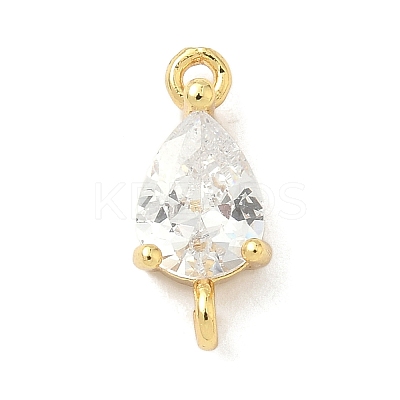 Brass Pave Cubic Zirconia Connector Charms KK-Z120-31G-03-1