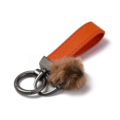 Plush & Imitation Leather Keychain KEYC-K023-01B-03-1