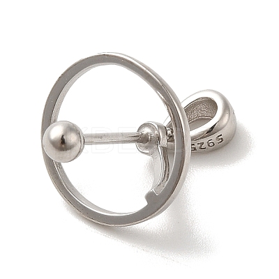 Anti-Tarnish Rhodium Plated 925 Sterling Silver Locket Style Planet Pinch Bails LS-STER-NH0001-55C-P-1