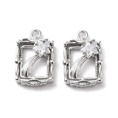 Rack Plating Brass Micro Pave Cubic Zirconia Pendants KK-K333-90P-1