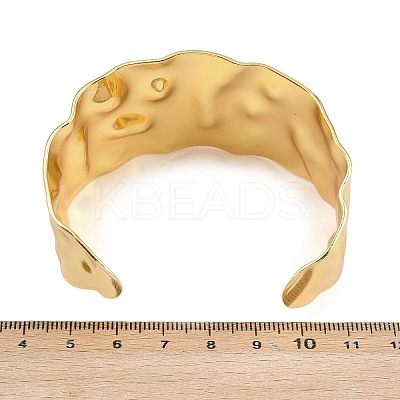 Simple 304 Stainless Steel Cuff Bangles for Women BJEW-P363-10G-1
