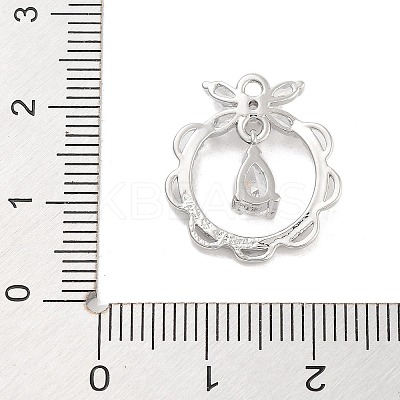 Brass Pave Clear Cubic Zirconia Pendants KK-Z061-10P-1