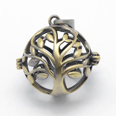 Brass Rack Plating Cage Pendants KK-F722-43AB-RS-1