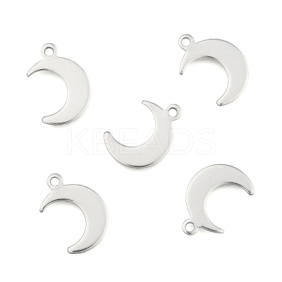Non-Tarnish Crescent Moon Stainless Steel Charms Pendants X-STAS-Q168-06-1