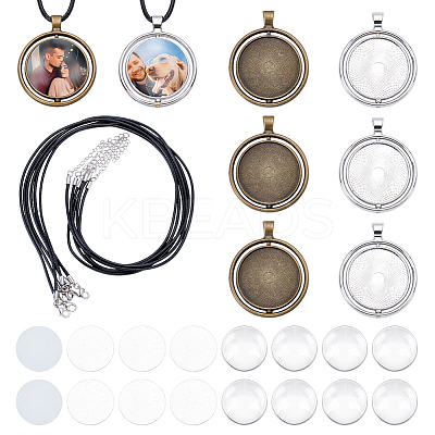 DIY Heat Transfer Alloy Pendant Necklace Making Kits DIY-UN0007-13-1