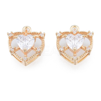 Brass Micro Pave Clear Cubic Zirconia Charms KK-N216-560LG-1