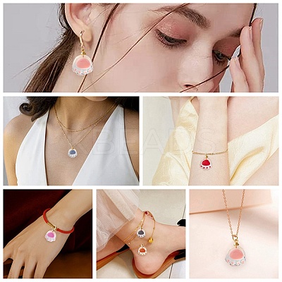 30Pcs 6 Colors Transparent Glass Pendants GLAA-CJ0002-17-1