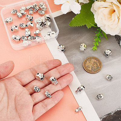 40Pcs 4 Styles Halloween Theme Tibetan Style Alloy Beads FIND-HY0003-85-1