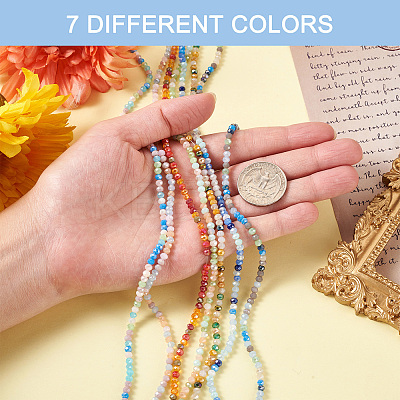 7 Strand 7 Colors Glass Beads Strands GLAA-YS0001-06-1