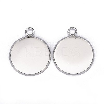 304 Stainless Steel Pendant Cabochon Settings LS-X-STAS-F191-14S-G-1