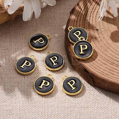 Golden Plated Alloy Charms LS-ENAM-S118-02P-1