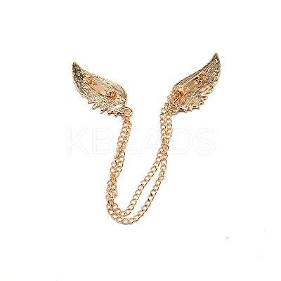 Men's Crystal Wings Scarf Collar Brooch Lapel Pin JEWB-WH0022-22A-1