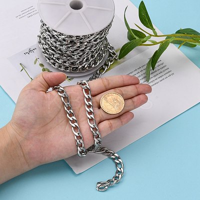 Tarnish Resistant 304 Stainless Steel Mother-Son Figaro Chains CHS-A003H-2.3NK-1