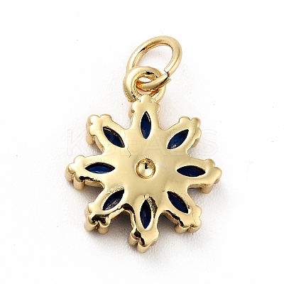 Rack Plating Brass Micro Pave Cubic Zirconia Charms X-ZIRC-F129-34C-G-1