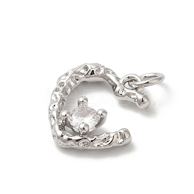 Rack Plating Brass Clear Cubic Zirconia Pendants KK-Z056-15P-1